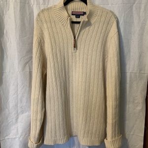 Vineyard Vines Men's Cream Half Zip Sweater XL